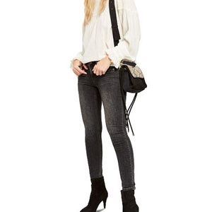 Free People Jett Low Rise Skinny Jeans Black 28